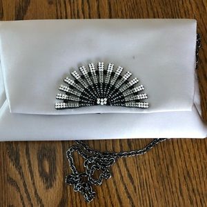 INGE CHRISTOPHER Rhinestone Half Moon Accented Evening Purse Bag